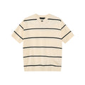 MTLCLOTHES Vintage V-neck Contrasting Striped Knitted Tee