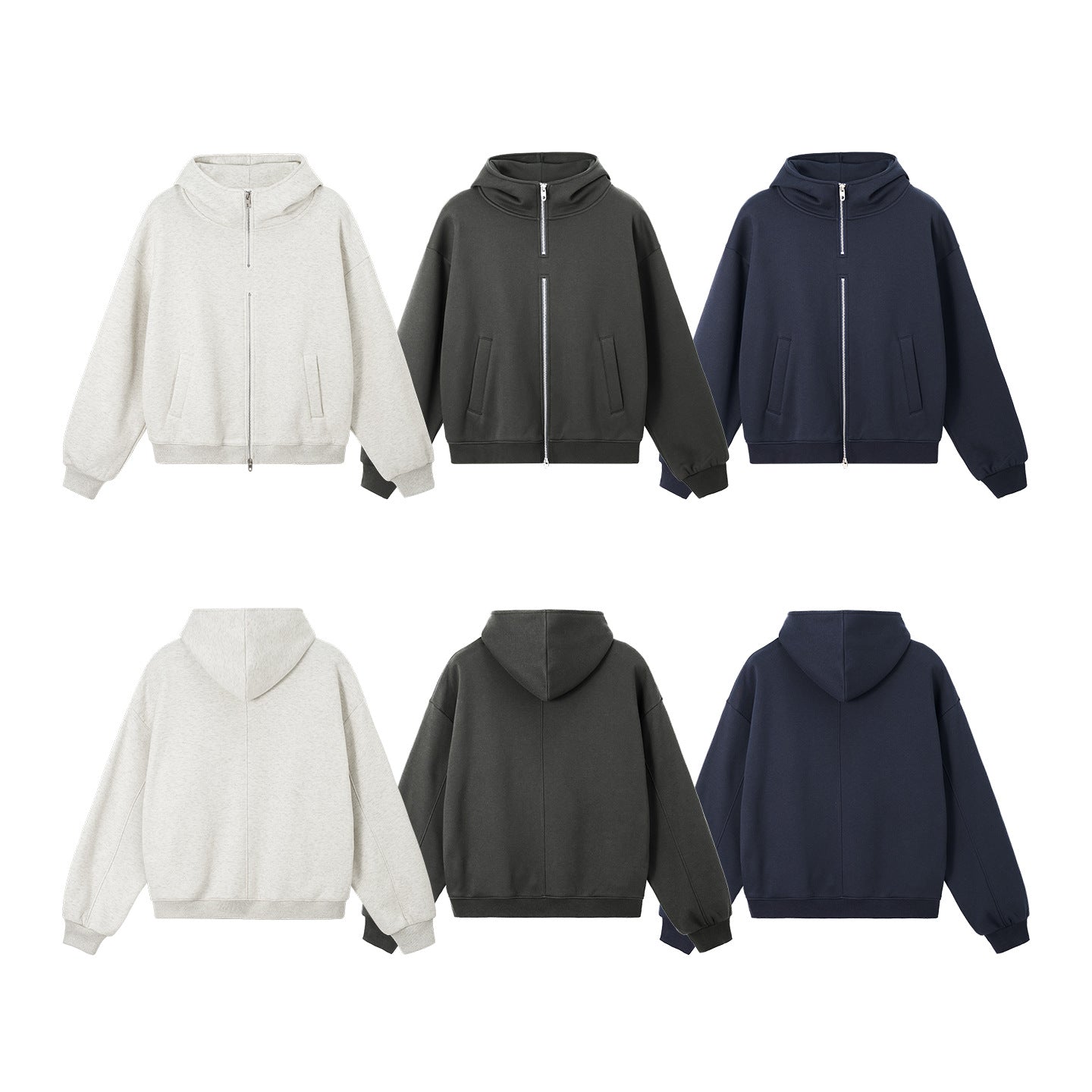 Inflation Flame Fleece Double Zip Hooded Sweater