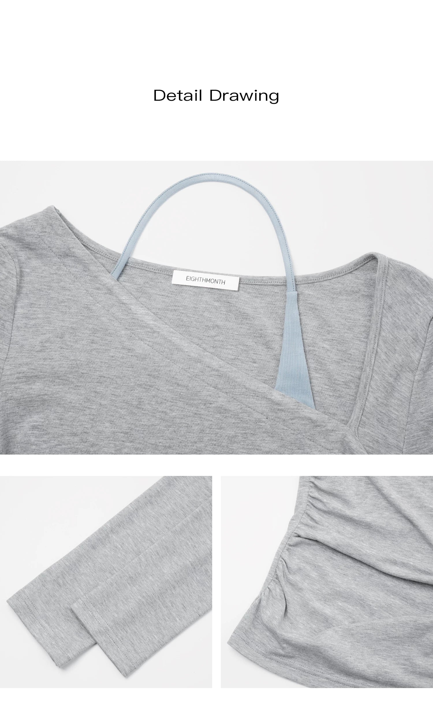 EIGHTHMONTH Slim and Thin Slanted Shoulder Long Sleeves