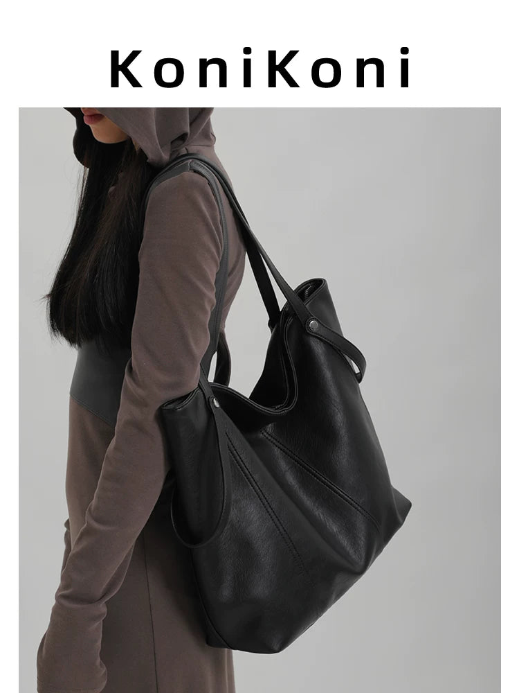 KoniKoni Premium Textured Large Capacity Shoulder Bag