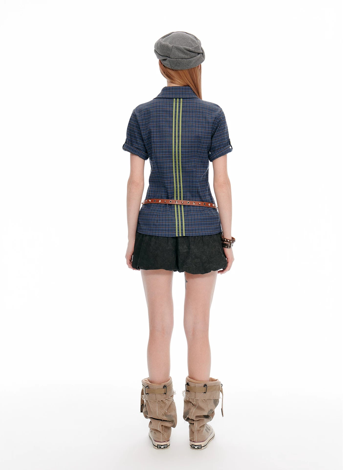 JIKOO Vintage Lapel Shoulder Shirt