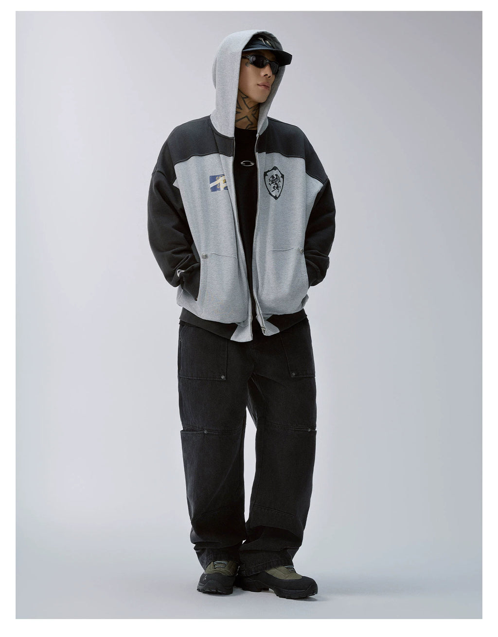 F2CE Splicing Contrasting Color Loose Casual Jacket