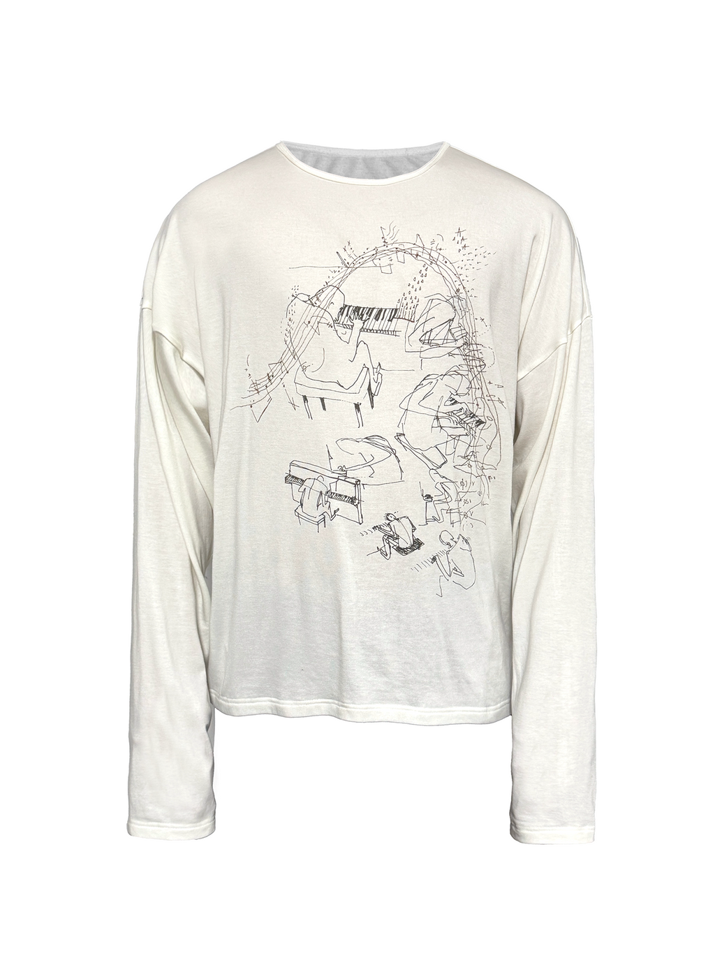 JCAESAR Piano Music Print Long Sleeve