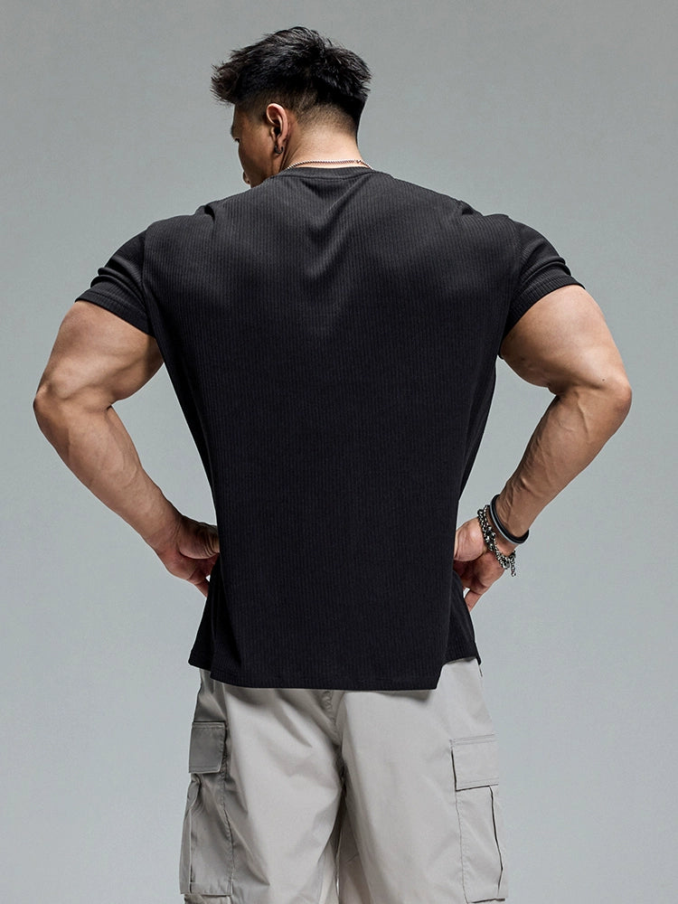 Muscle Dog Texture Elastic Breathable Tee