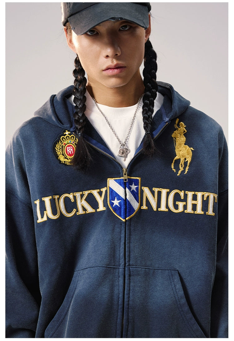 Remedy Vintage Embroidered Washed Hooded Sweater