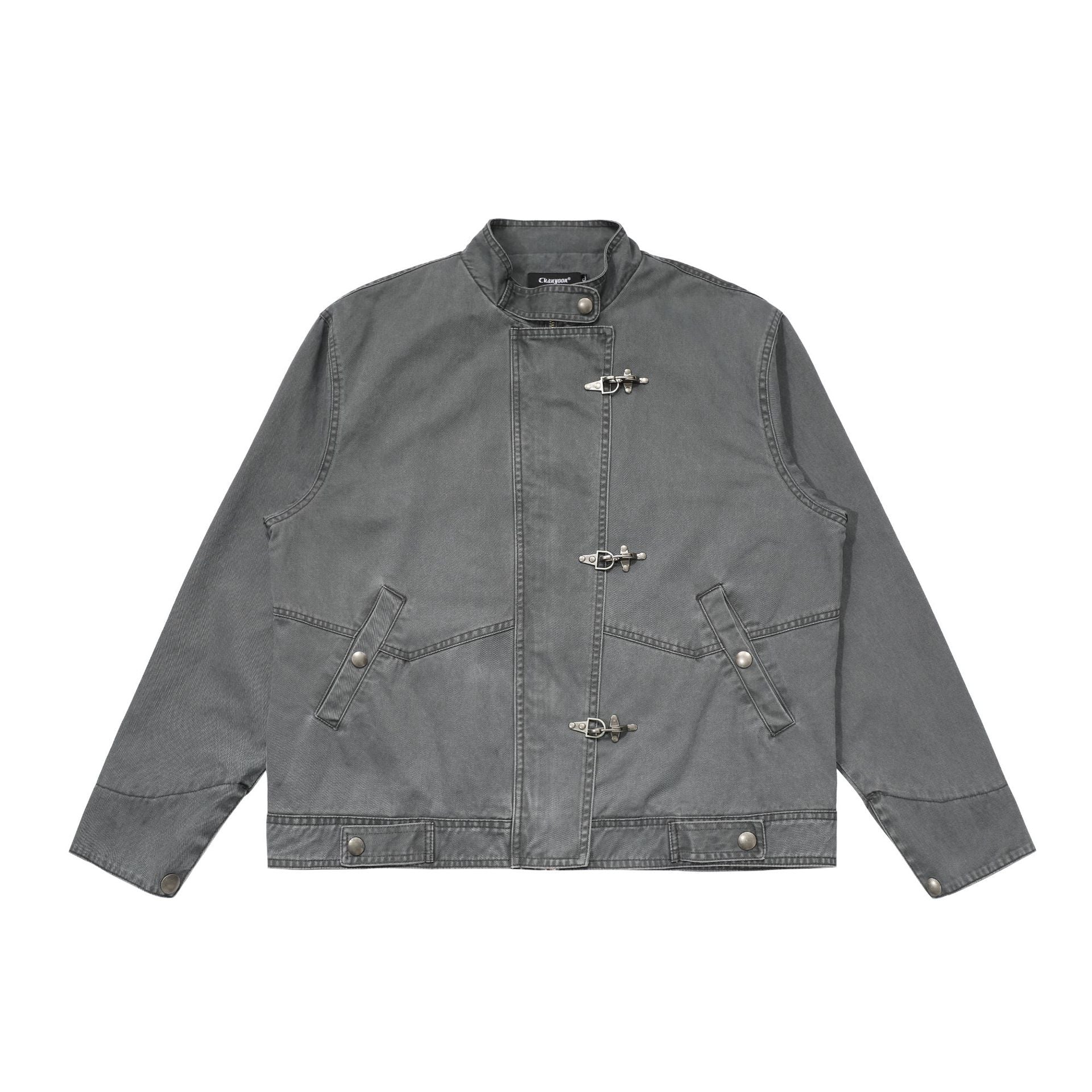 CHANYOOU Retro Premium Sense Aircraft Buckle Stand-up Collar Jacket