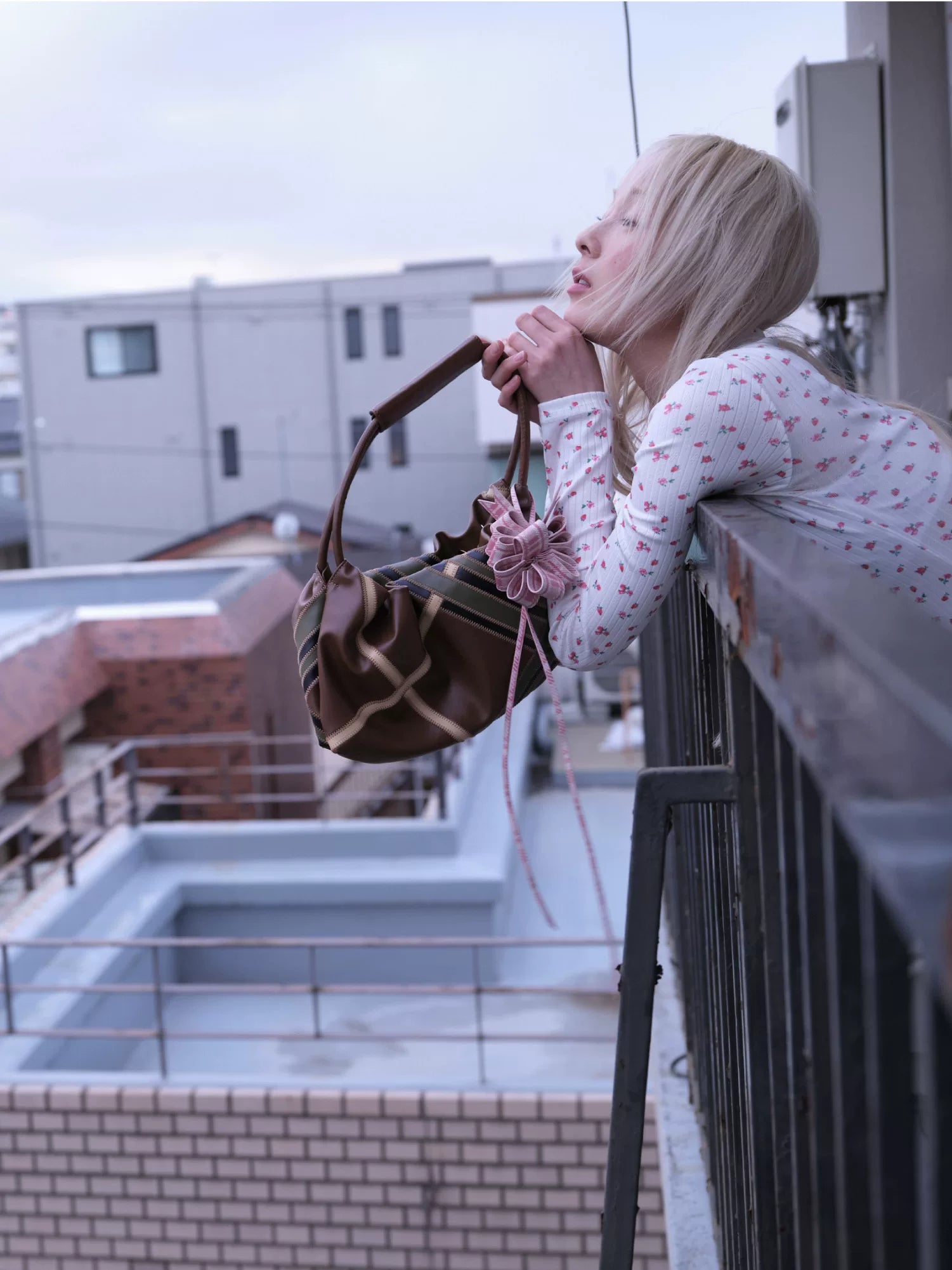 ECODAY Soft Pattern Flat Moon Premium Sense Underarm Shoulder Bag
