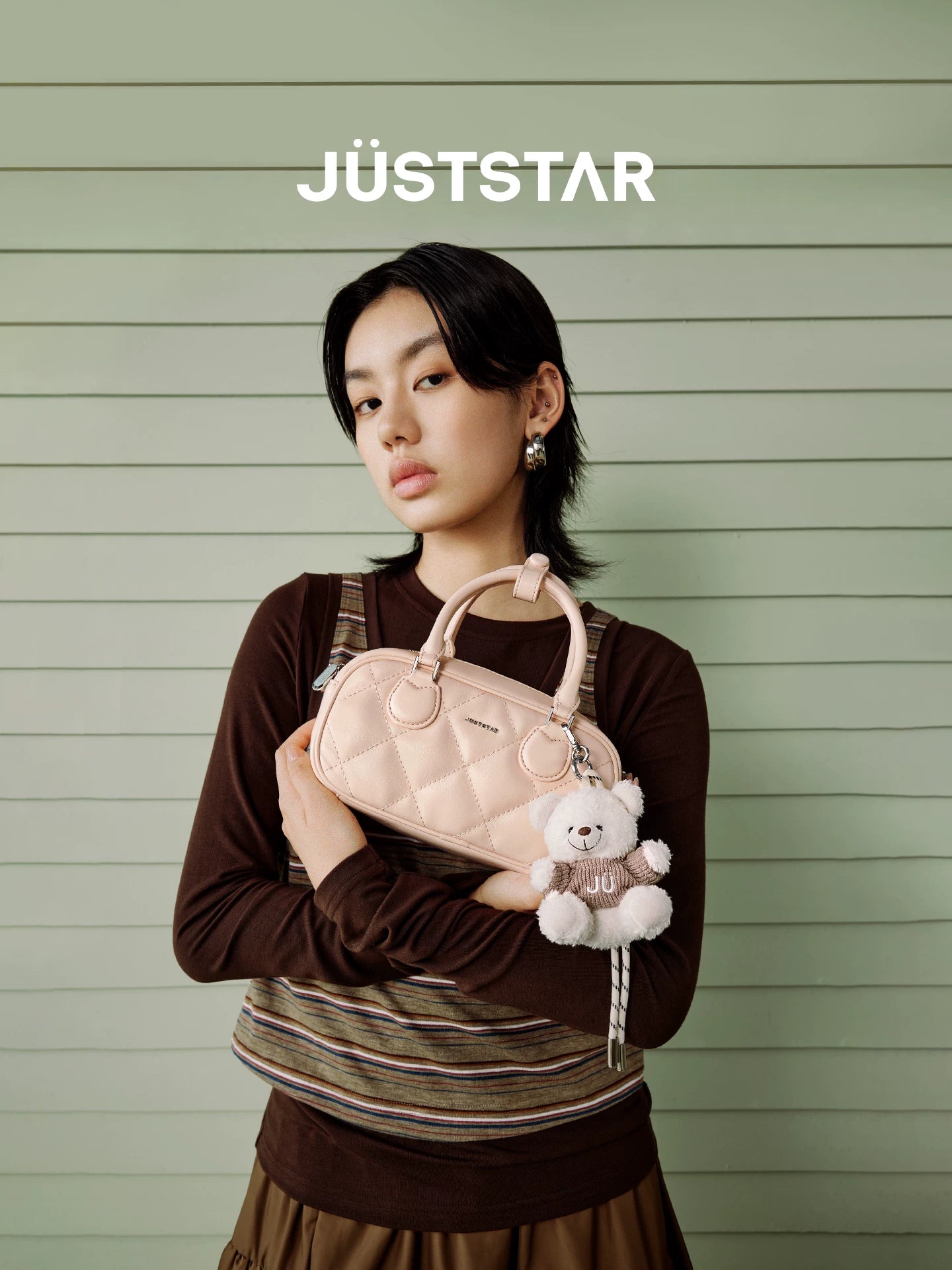 JUST STAR Delicate Diamond Shoulder Messenger Bag