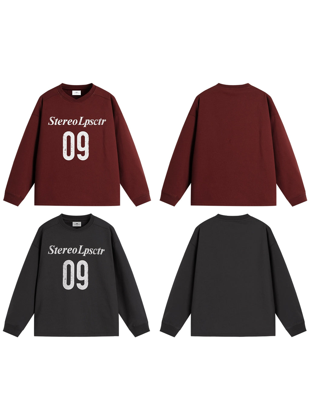 Loopsoon Collar Design Front Chest Digital Print Sweater