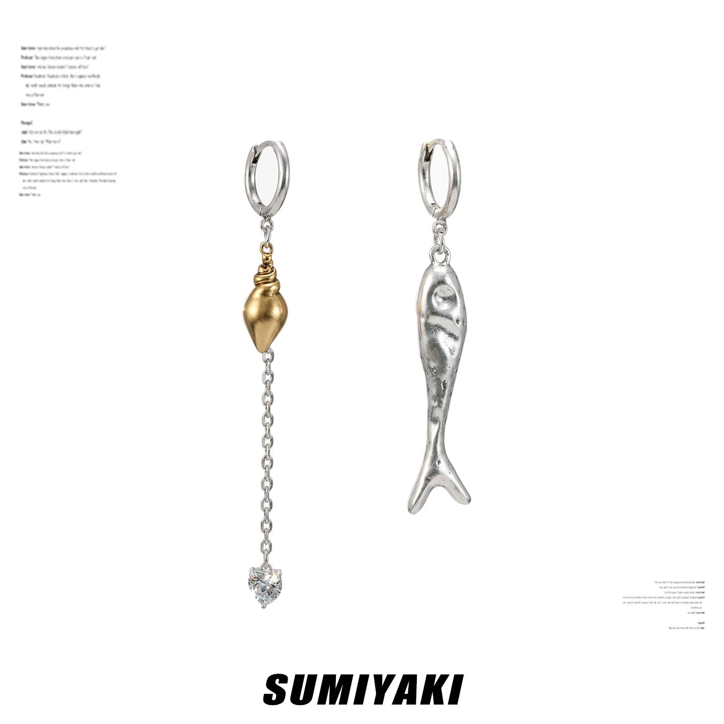 SUMIYAKI Old Retro Long Asymmetrical Earrings