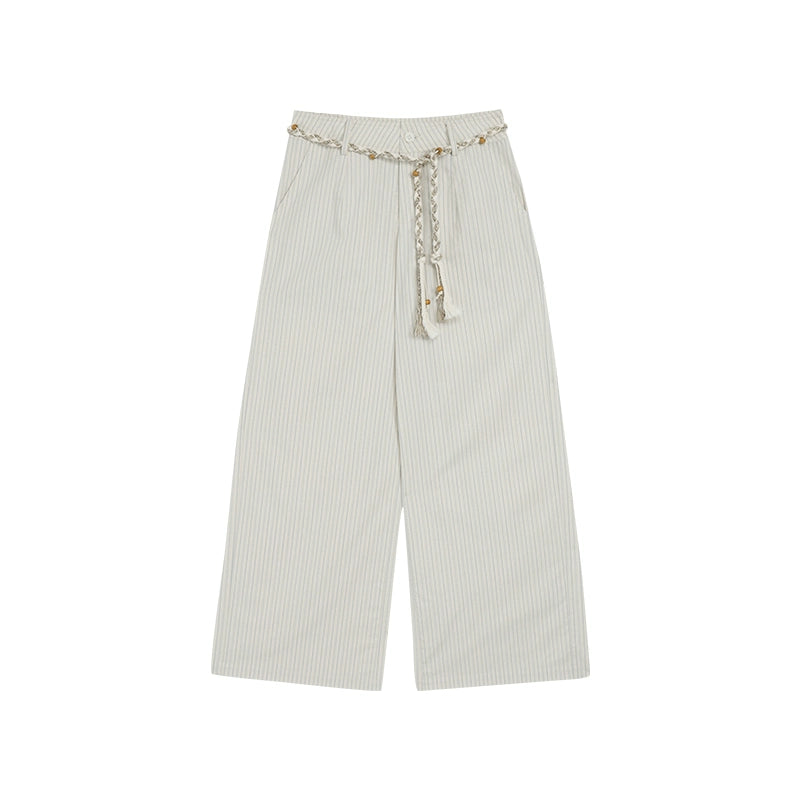 Audwyn Striped Casual Loose Straight Wide Leg Pants