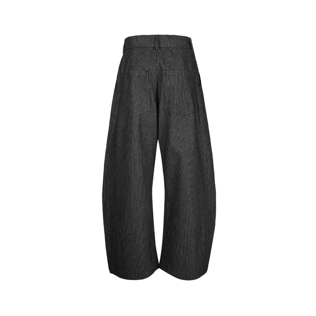 EME Striped Vintage Pleated Casual Trousers