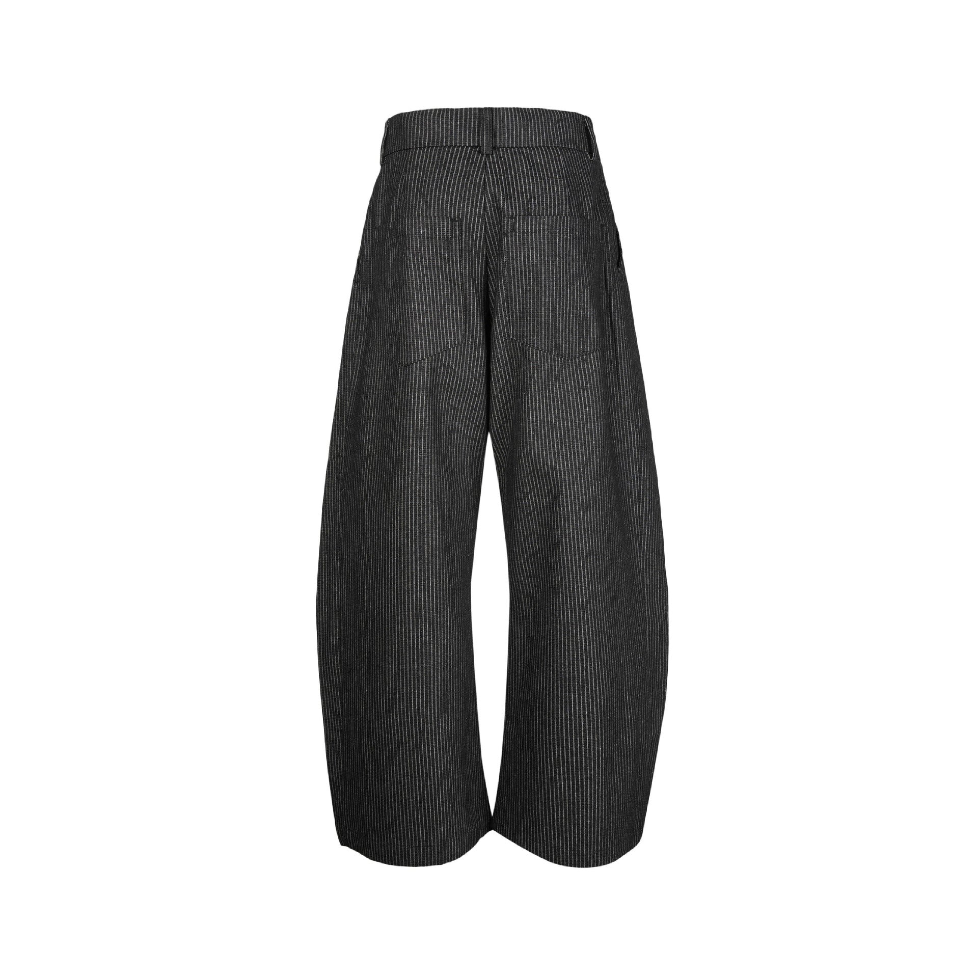 EME Striped Vintage Pleated Casual Trousers