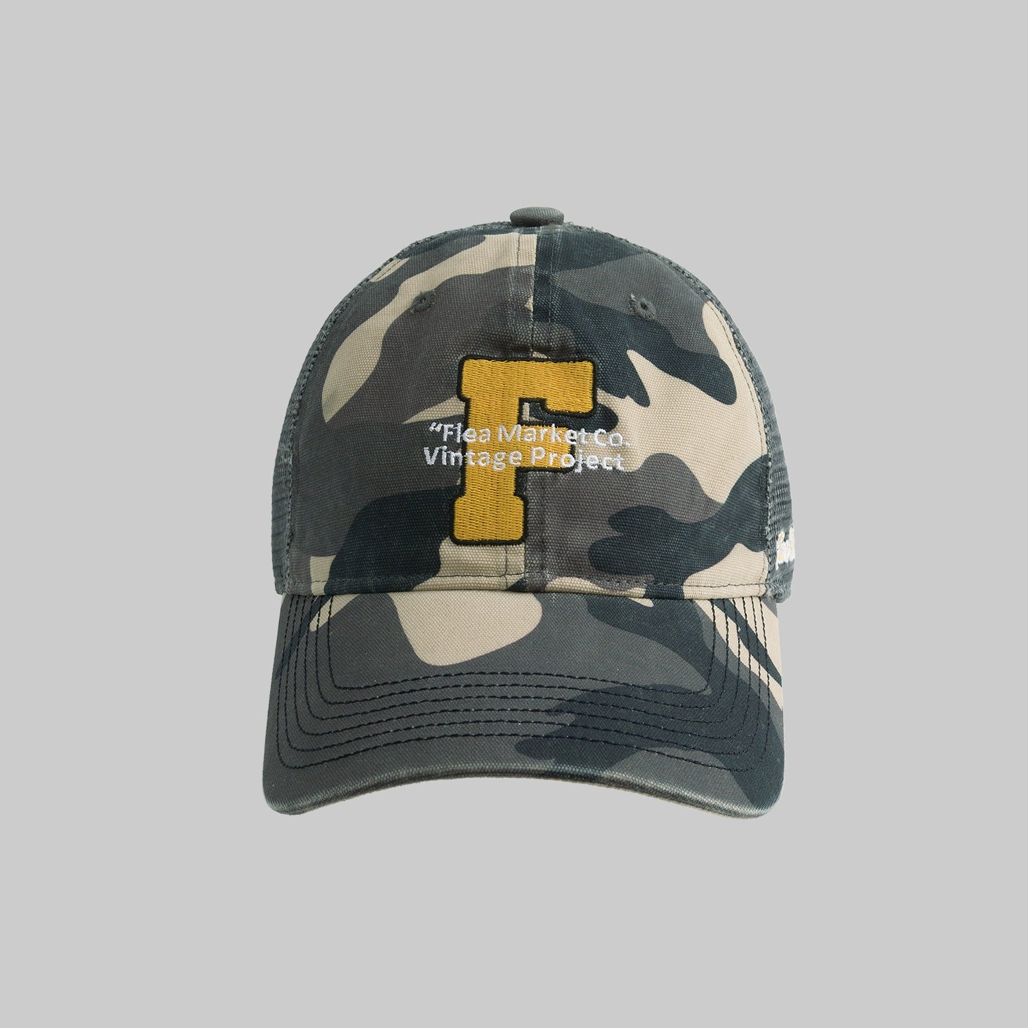 Fleamarket Camouflage Mesh Embroidered Bent Cap