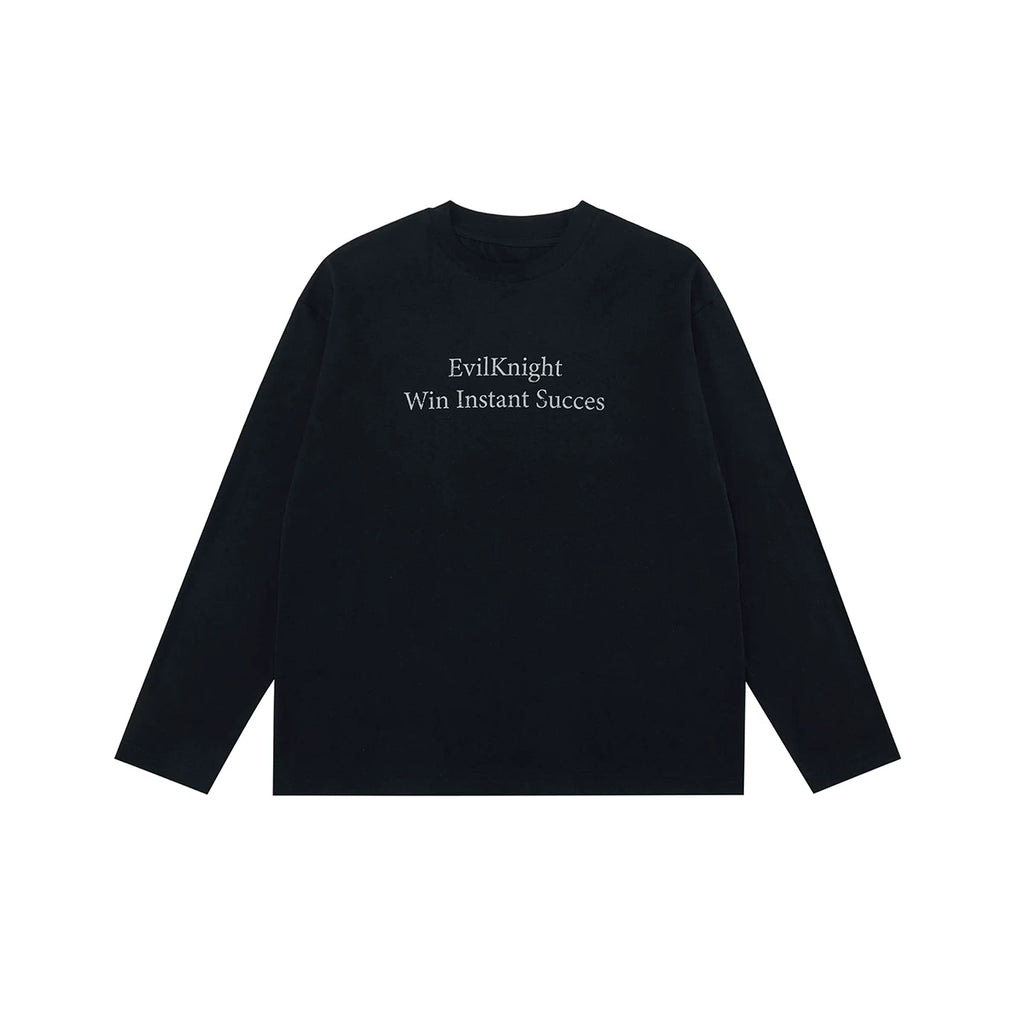 EK Vintage English Loose Casual Crew Neck Long Sleeve