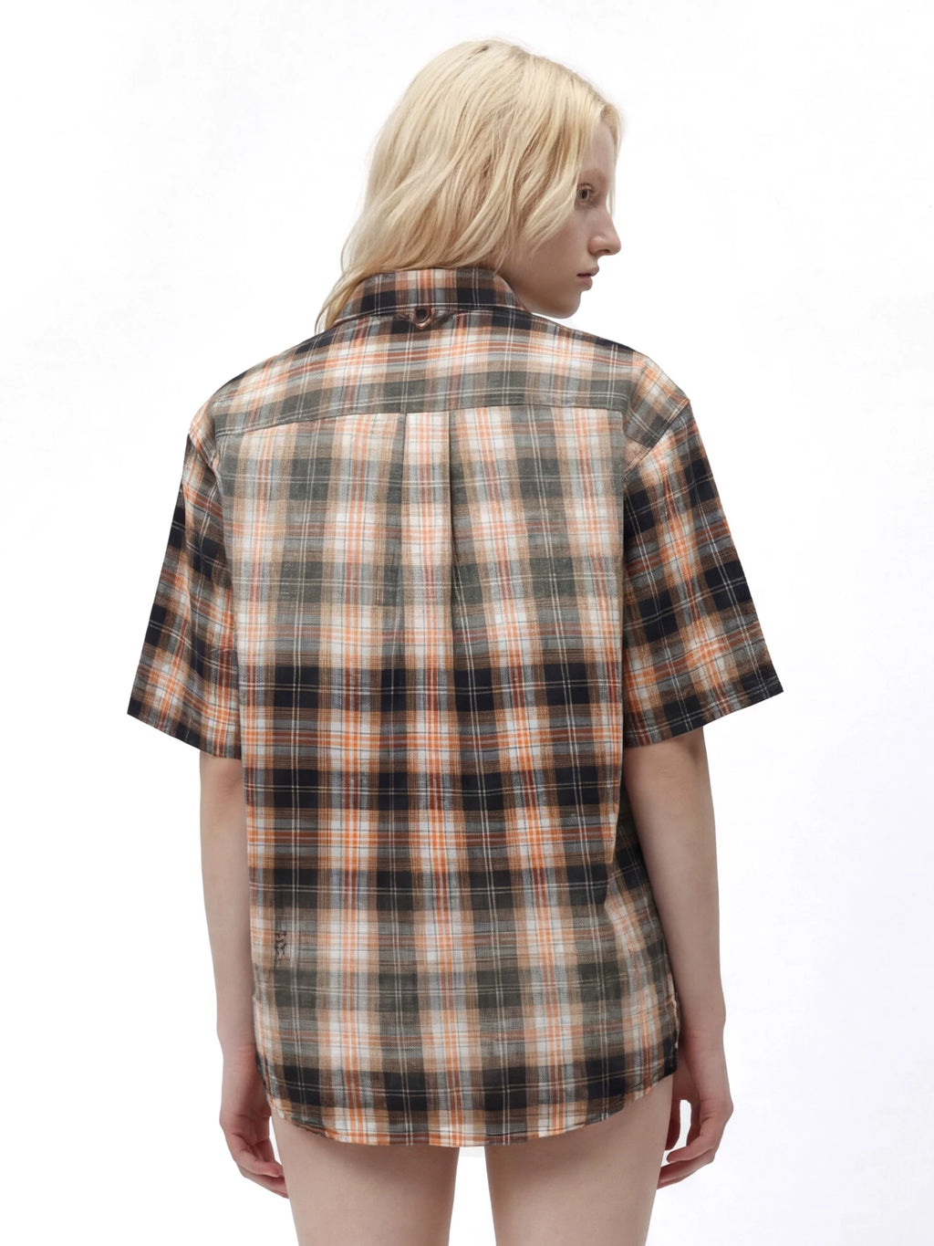 Remedy Vintage Loose Checked Short Sleeve Shirt