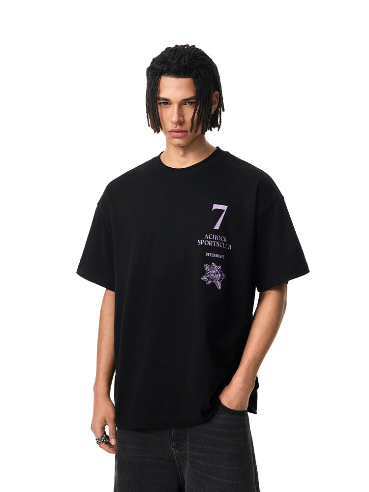 Achock High Street Niche Crew Neck Loose Casual Tee