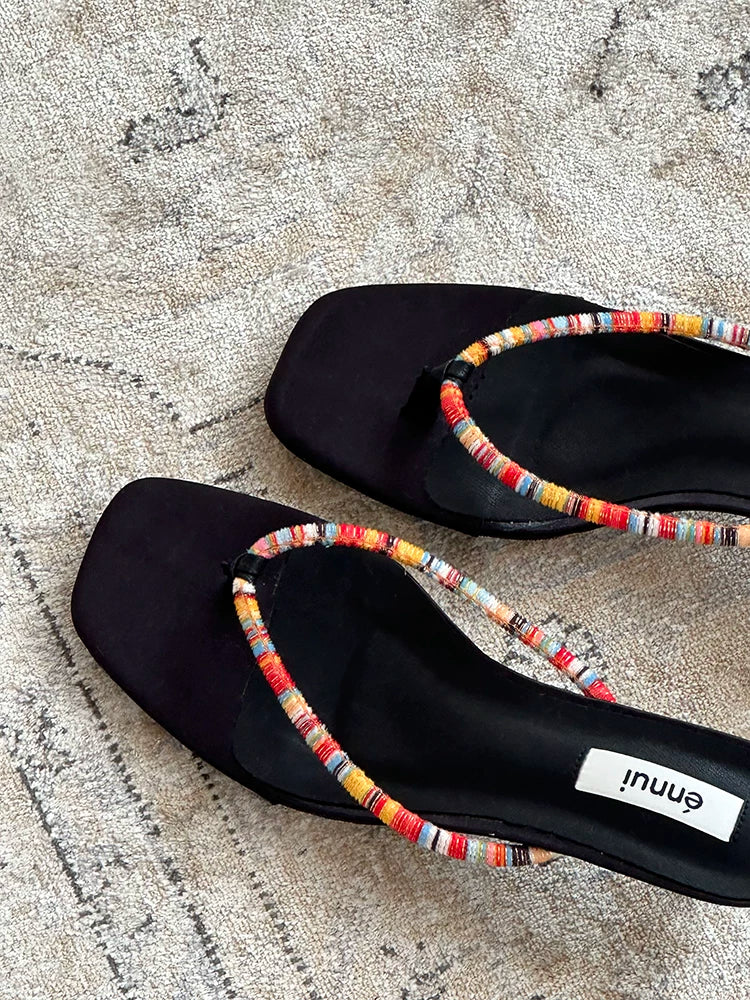 ENNUI Retro Versatile Lazy Low-heeled Sandals