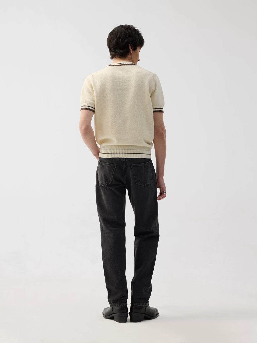 TERRAINCOGNITA Contrast Color Soft Waxy Casual Knitted Tee