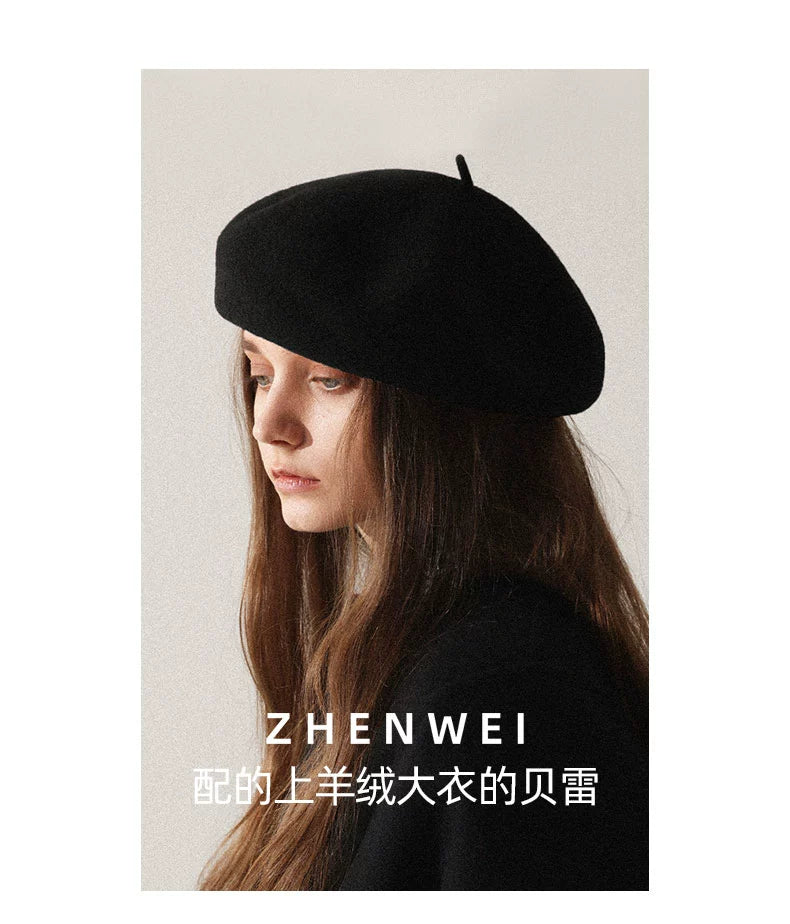 ZHENWEI Premium Full Wool Beret