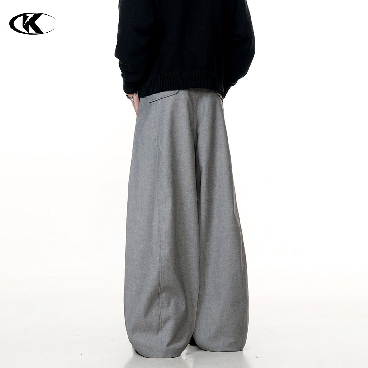 11KN Vintage Pleated Loose Straight Wide Leg Casual Pants