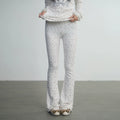 In Two Twos German Velvet Micro-flared Leggings Floral Trousers