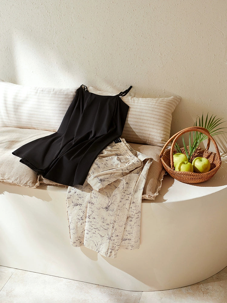 Yuenei Loungewear Thin Two-piece Set with Chest Pad