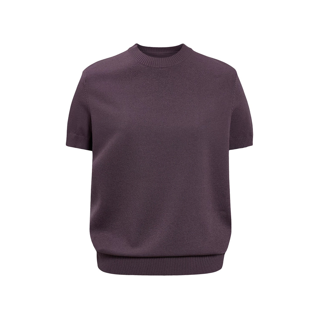 Sameuoo Crew Neck Shoulder Knit Tee