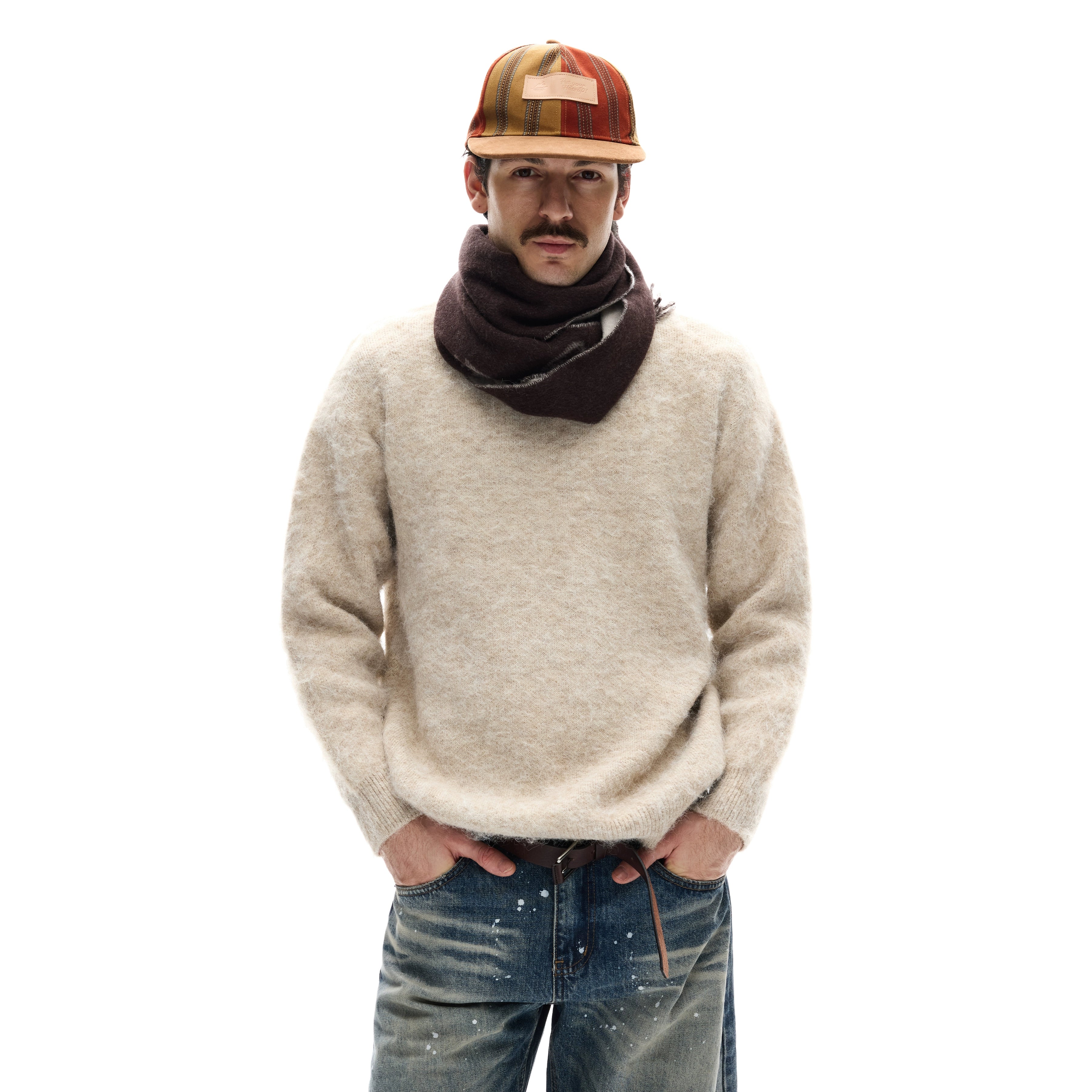 MADWITCH Slack Lazy Crew Neck Knitted Sweater