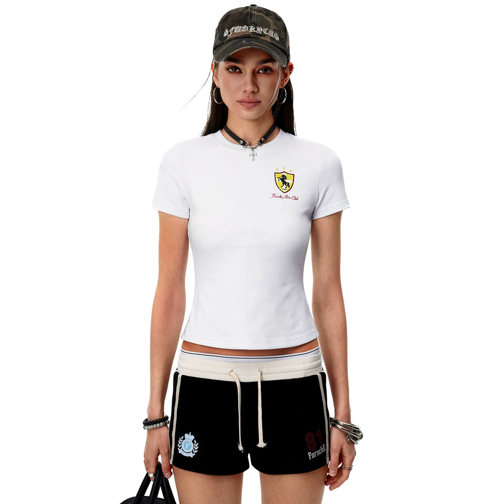0123Start Badge Front Shoulder Slim Tee