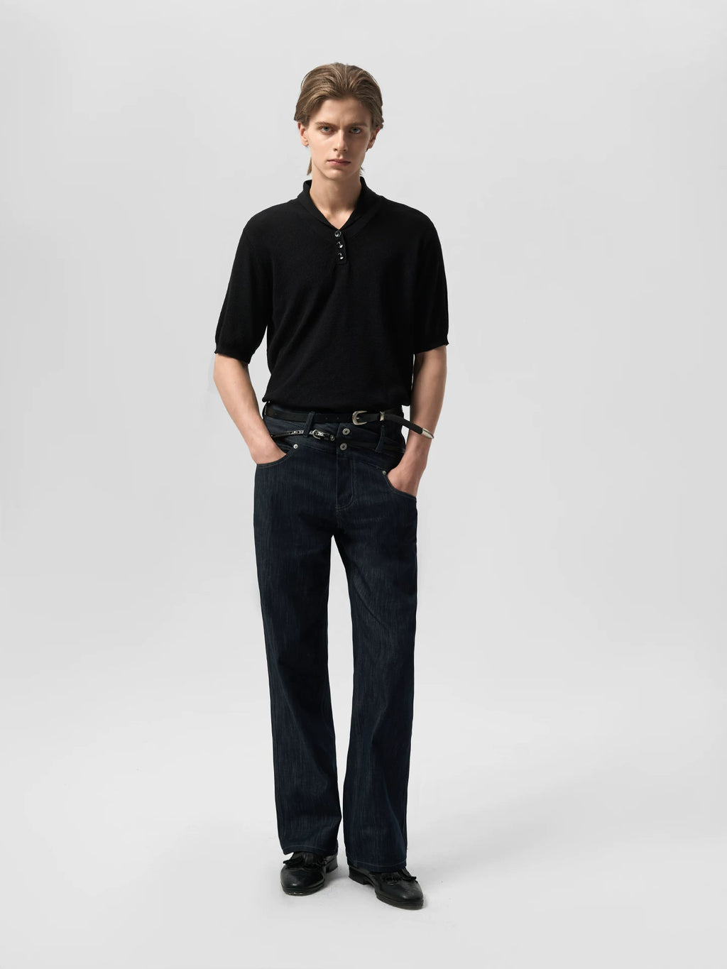 Slight Vogue Straight Double Waist Jeans