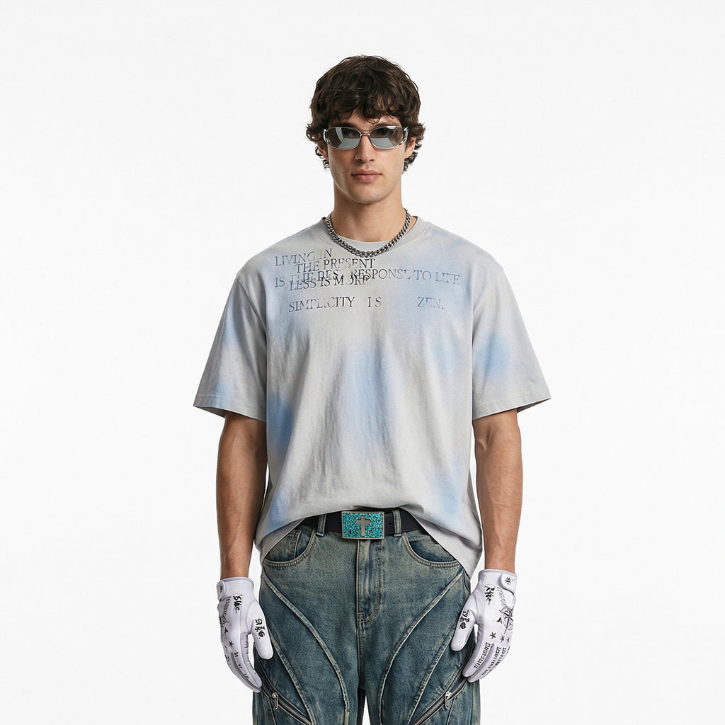 Inflation 305g Oversized Cotton Letter Short Sleeve Tee
