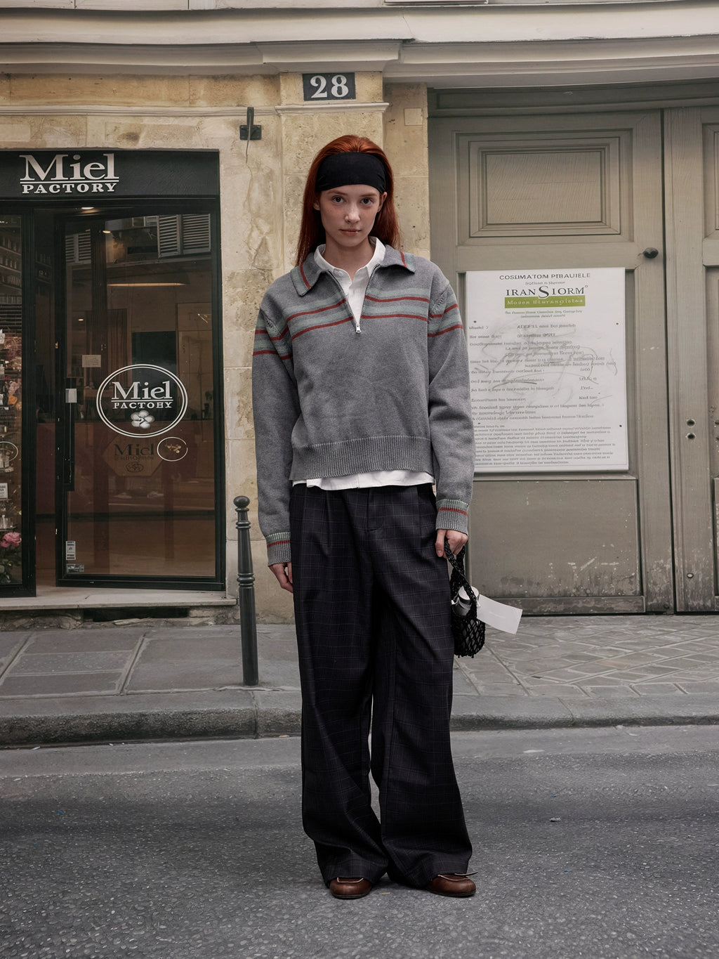 MADWITCH Casual Contrasting Striped Gull Neck Jacket