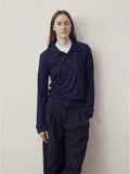 COLN Lapel Neck Long-sleeved Polo Shirt