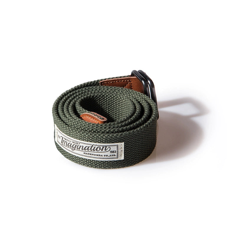 Maden Vintage Canvas Double Buckle Braided Belt