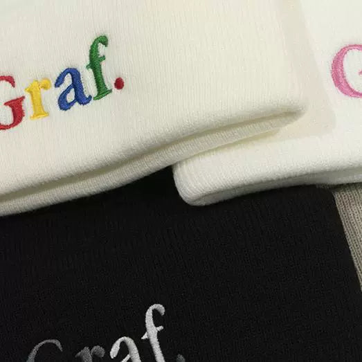 GRAF Embroidered Color Knitted Short Thread Cap