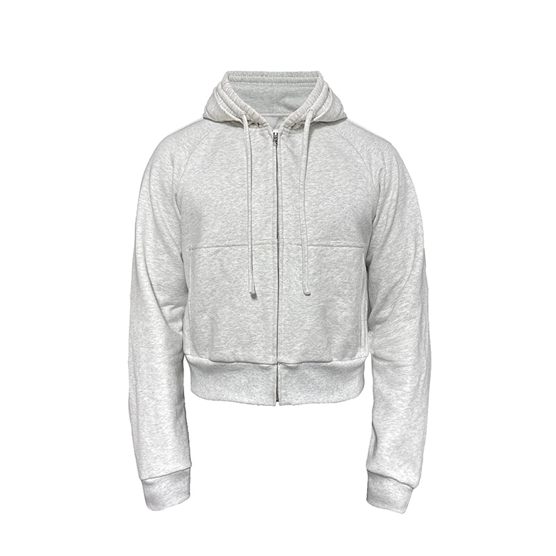 JCAESAR Bud Drawstring Hooded Shoulder Sweater