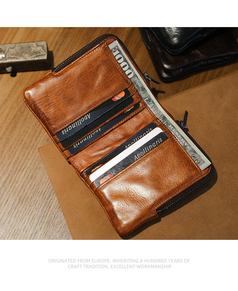 HALF WORK tanned leather wallet