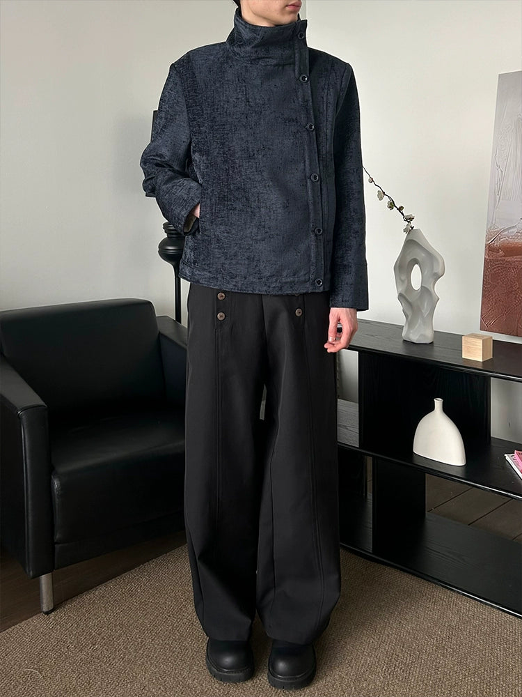 KREATE Irregular Vintage Stand-Up Collar Shoulder Jacket