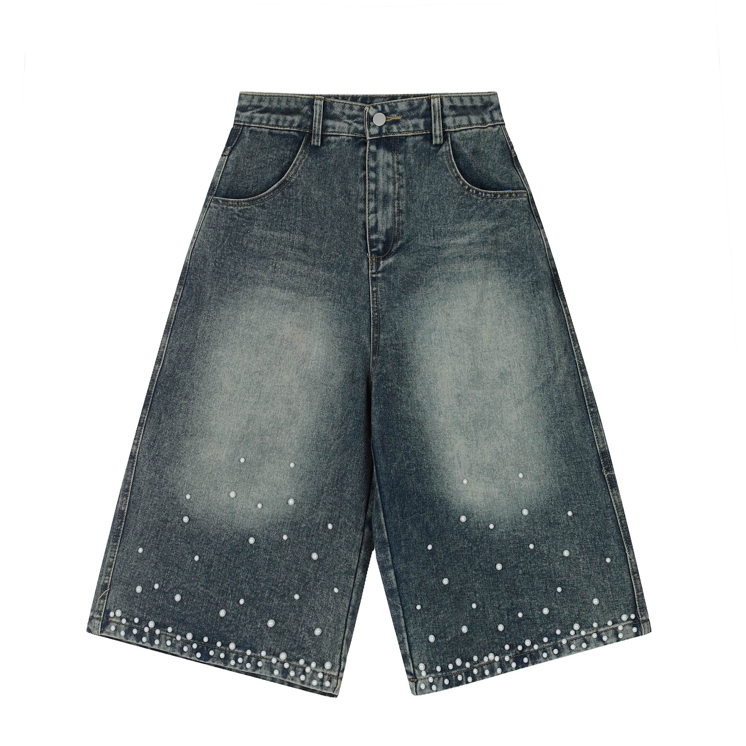 BLACKLISTS Heavy Industry Beaded Denim Shorts