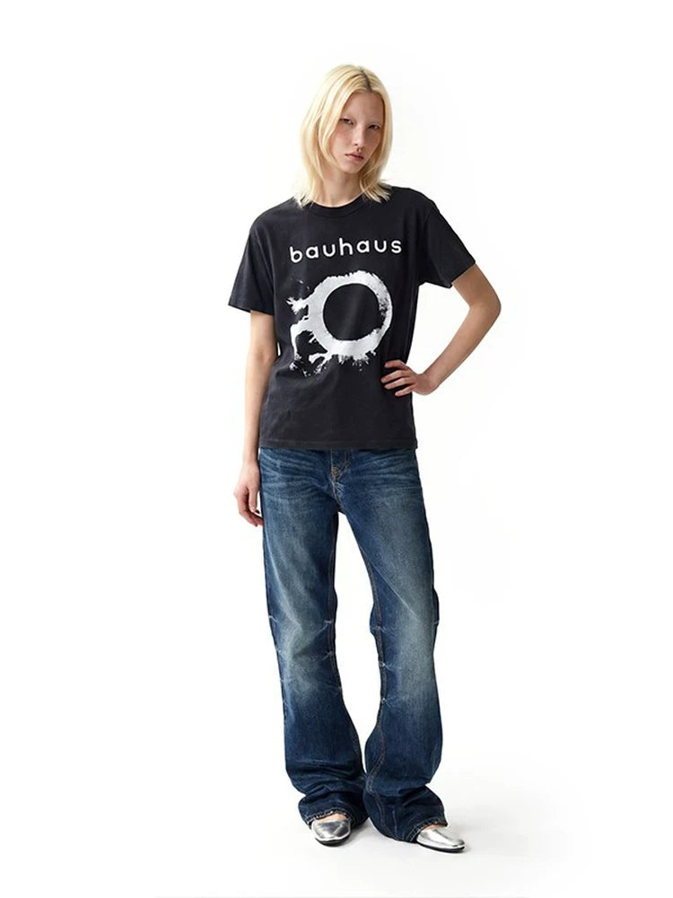 EME Rock Print Loose Casual Tee