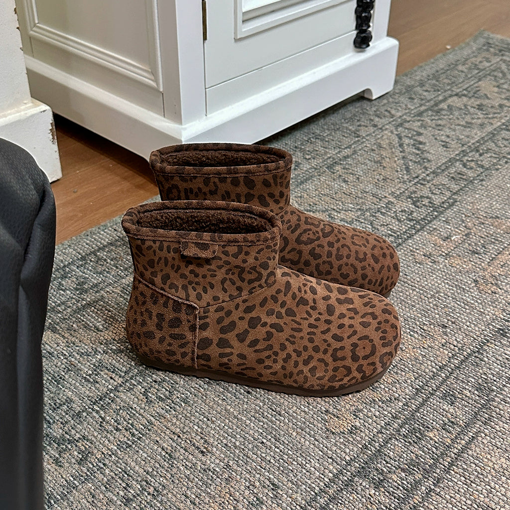 Lidaren Produced Leather Platform Thermal Fleece Bread Shoes