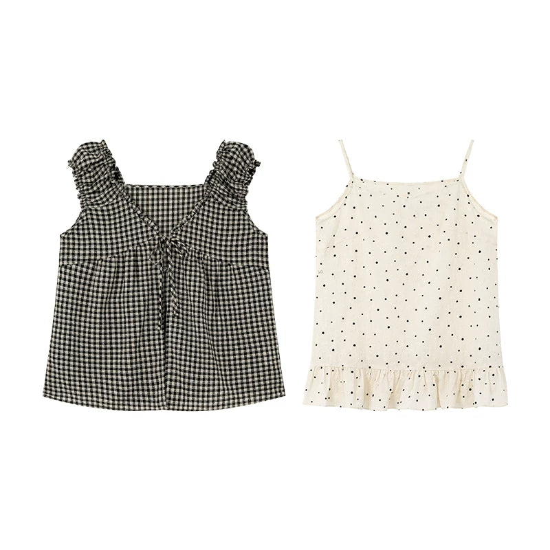 KANO Stacked Suspender Plaid Shirt Set