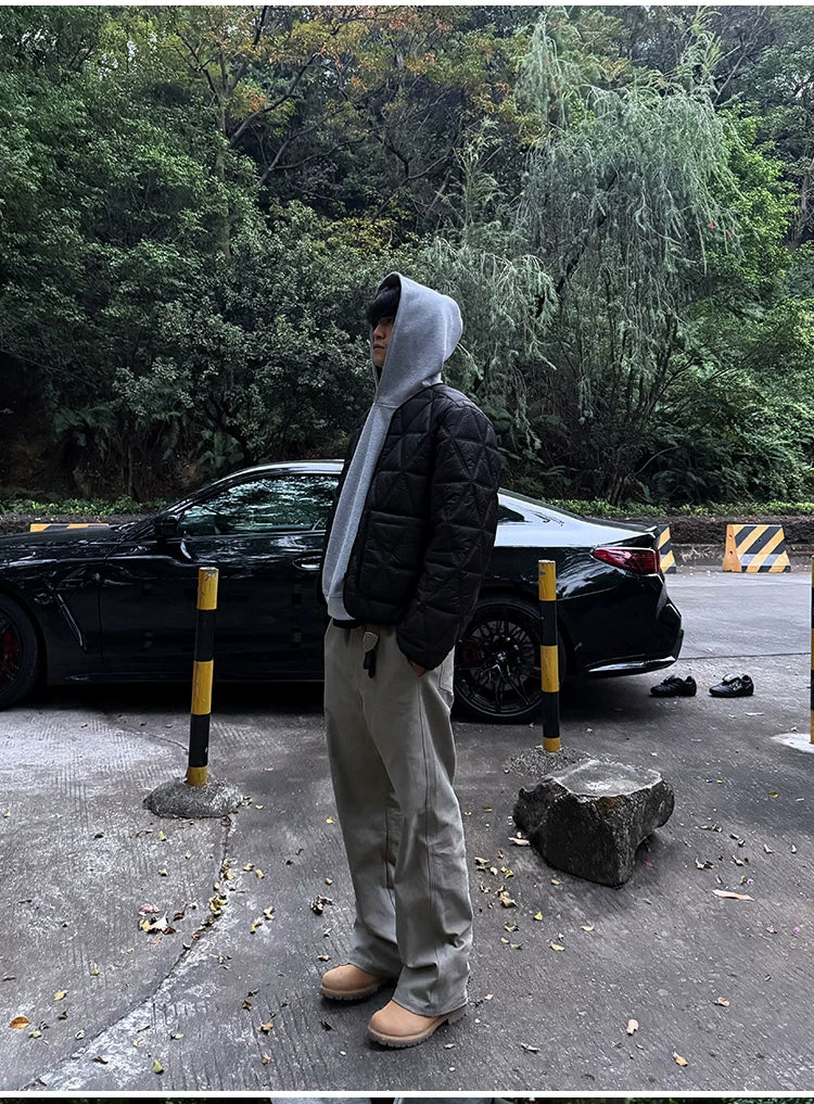 ZOZOFOREST Rhombus Regenerative Cotton Jacket Liner Jacket