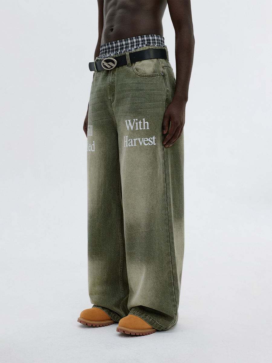 ATRY Printed Washed Old Jeans