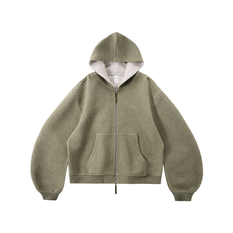 Inflation Contrast Ins Short Hooded Sweater