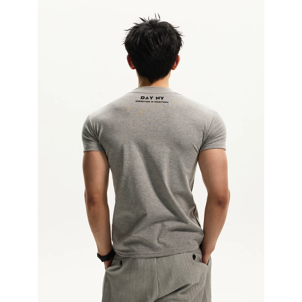 DAY NY Simple Casual High Elastic Front Shoulder Tee