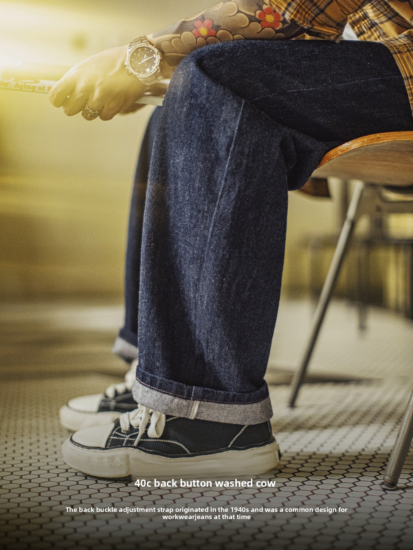 Madden Vintage Bamboo Dark Blue Straight Jeans