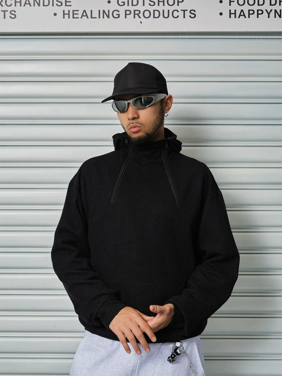 ComicTree Casual Double Zip Bottom Hooded Sweater