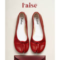 L'aise Flat-bottomed Light-mouth Split-toe Shoes